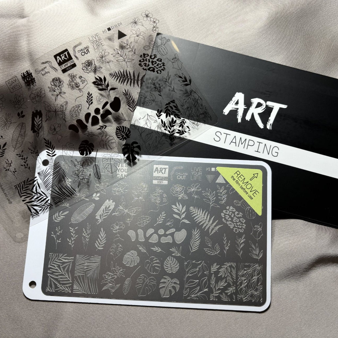 Nail Art Stamping Plate 001 Floral Designs - all products in center photo