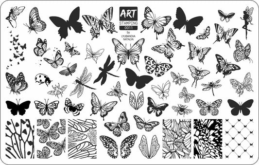 Nail Art Stamping Plate 0011 - Butterflies
