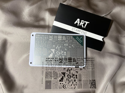 Nail Art Stamping Plate 003 Phrases Texts all products positioned vertically